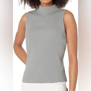 Vince Sleeveless Knit Mock Neck Top
